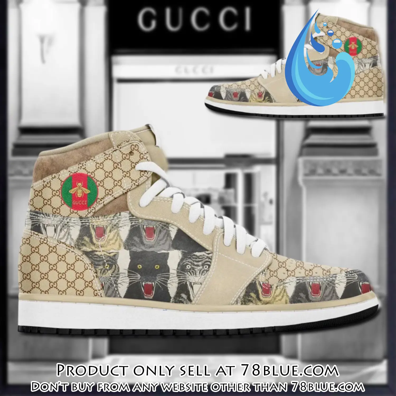 Gucci panther beige luxury brand high air jordan sneaker shoes 78b5117228